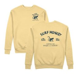 Bluza Save the Ocean – okrągły dekolt / dla dorosłych (żółta). Żółte bluzy damskie SURF MONKEY, l, bez wzorów, z bawełny, bez kaptura. Za 309.95 zł.