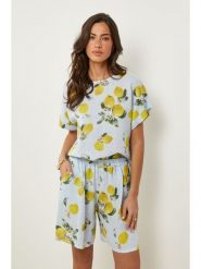 Le Monde du Lin Lniana koszulka w kolorze błękitno-żółtym rozmiar: 34/36. Niebieskie bluzki damskie Le Monde du Lin, bez wzorów, ze lnu, klasyczne, bez kołnierzyka, bez ramiączek. Za 100.99 zł.