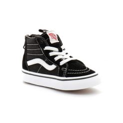 Buty Vans Sk8-Hi Czarny Biały. Czarne obuwie sportowe damskie Vans, z gumy, bez zapięcia, na fitness i siłownię, Vans SK8. Za 201.75 zł.