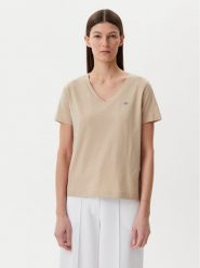 Gant T-Shirt Shield 4200750 Beżowy Regular Fit. Brązowe t-shirty damskie Gant, xs, bez wzorów, z bawełny, bez kołnierzyka. Za 129.99 zł.