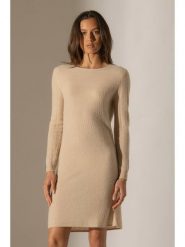 Perfect Cashmere Kaszmirowa sukienka "Lola" w kolorze beżowym rozmiar: L. Brązowe sukienki damskie Perfect Cashmere, bez wzorów, z kaszmiru, bez ramiączek. Za 430.46 zł.