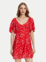 Roxy Sukienka letnia ERJWD03880 Czerwony Regular Fit. Czerwone sukienki damskie Roxy, bez wzorów, z wiskozy, bez ramiączek. Za 229.99 zł.