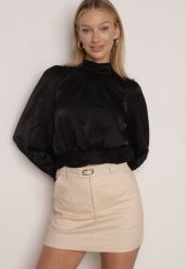 Beżowa Ołówkowa Spódnica z Bawełną z Paskiem i Podszewką Typu Szorty Vikisola. Brązowe spódnice damskie Born2be, do pracy, l, bez wzorów, z bawełny, biznesowe, mini. Za 119.99 zł.