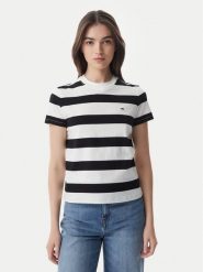 Tommy Jeans T-Shirt Flag DW0DW23801 Czarny Regular Fit. Czarne t-shirty damskie Tommy Jeans, l, bez wzorów, z bawełny, bez kołnierzyka. Za 149.99 zł.