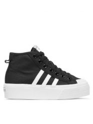 Adidas Sneakersy Nizza Platform Mid W FY2783 Czarny. Czarne obuwie sportowe damskie Adidas, z materiału, bez zapięcia. Za 269.99 zł.