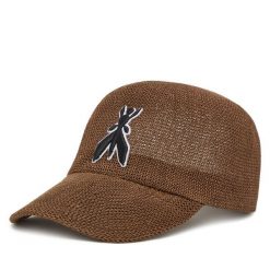 Czapka z daszkiem Patrizia Pepe. Brązowe czapki z daszkiem damskie Patrizia Pepe, bez wzorów. Za 279.99 zł.