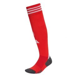 Getry podstawowe FC Bayern 25/26. Czerwone legginsy sportowe damskie Adidas, bez wzorów, do piłki nożnej. Za 99.95 zł.