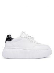 KARL LAGERFELD Sneakersy KL42377T Biały. Białe obuwie sportowe damskie KARL LAGERFELD, ze skóry, bez zapięcia, Adidas Advantage. Za 969.99 zł.