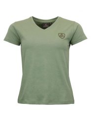 Peak Mountain Koszulka w kolorze khaki rozmiar: L. Brązowe bluzki damskie Peak Mountain, l, bez wzorów, bez kołnierzyka, bez ramiączek. Za 64.95 zł.