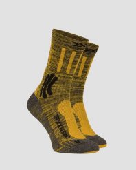 Skarpety trekkingowe X-Socks Trek X Merino 4.0. Żółte skarpetki damskie X Socks, bez wzorów, z materiału. Za 90.00 zł.