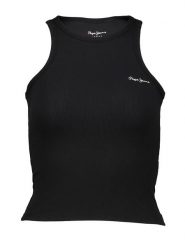Pepe Jeans Top w kolorze czarnym rozmiar: L. Czarne koszulki sportowe damskie Pepe Jeans, l, bez wzorów, z jeansu, bez ramiączek. Za 57.06 zł.