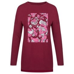 Glemo Damska koszulka Abrisima L – kwiatowy wzór, długi rękaw. Czerwone koszulki damskie ZEAGLE, l, bez wzorów, bez kołnierzyka, bez ramiączek. Za 144.99 zł.