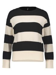 ONLY Sweter "Senta" w kolorze czarno-kremowym rozmiar: S. Brązowe swetry klasyczne damskie Only, s, bez kołnierzyka. Za 82.99 zł.