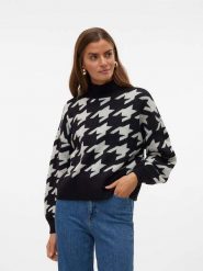 Vero Moda Sweter w kolorze czarno-białym rozmiar: S. Czarne swetry klasyczne damskie Vero Moda, s, bez kołnierzyka. Za 74.81 zł.
