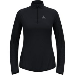 Bluza techniczna damska ODLO Zeroweight Warm Mid Layer 1/2 Zip. Czarne bluzy damskie ODLO, bez wzorów, bez kaptura. Za 579.99 zł.
