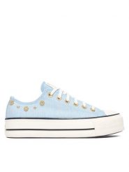Converse Trampki Chuck Taylor All Star Heathered Glam A17596C Niebieski. Niebieskie trampki damskie Converse, bez wzorów, z materiału, bez zapięcia. Za 419.99 zł.