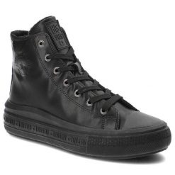Czarne Sneakersy Big Star Damskie Modne Obuwie. Czarne obuwie sportowe damskie Big Star, na wiosnę, ze skóry ekologicznej, bez zapięcia. Za 119.00 zł.