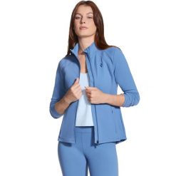 Kurtka sportowa damska GO WALK Jacket. Niebieskie kurtki sportowe damskie Skechers, m, bez wzorów, z materiału, bez kaptura. Za 249.99 zł.