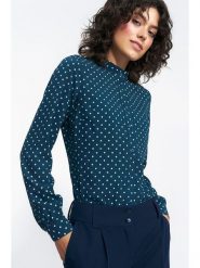 Nife Bluzka w kolorze morskim rozmiar: 40. Niebieskie bluzki damskie Nife, bez wzorów, bez kołnierzyka, bez ramiączek. Za 174.02 zł.