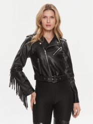 Liu Jo Kurtka z imitacji skóry WA4020 E0887 Czarny Regular Fit. Czarne kurtki damskie Liu Jo, bez wzorów, ze skóry, bez kaptura. Za 939.99 zł.