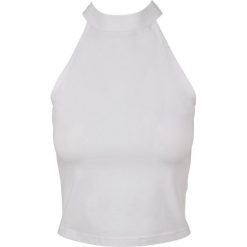 Bluzka Z Golfem Dla Pań I Panów. Białe bluzki damskie BUILD YOUR BRAND, l, bez wzorów, sportowe, bez kołnierzyka, bez ramiączek. Za 57.99 zł.