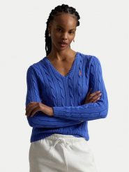Polo Ralph Lauren Sweter 211971870504 Niebieski Slim Fit. Niebieskie swetry klasyczne damskie Polo Ralph Lauren, s, z bawełny, bez kołnierzyka. Za 949.99 zł.