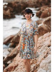 Isla Bonita by SIGRIS Sukienka ze wzorem rozmiar: XL. Sukienki damskie Isla Bonita by SIGRIS, bez wzorów, z bawełny, bez ramiączek. Za 150.02 zł.
