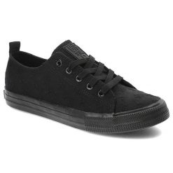 Czarne Trampki Big Star Damskie Wygodne Półbuty. Czarne trampki damskie Big Star, bez wzorów, z materiału, bez zapięcia. Za 139.00 zł.