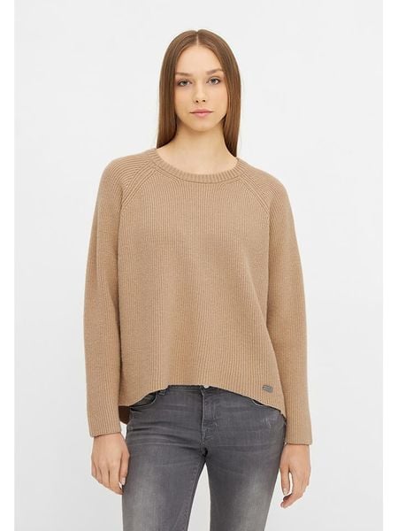 Bench Sweter "Kiruna" w kolorze beżowym rozmiar: 42. Brązowe swetry klasyczne damskie Bench, bez kołnierzyka. Za 124.95 zł.