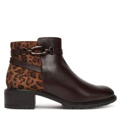 Botki Ara. Brązowe botki damskie Ara, bez obcasa, na słupku, bez zapięcia. Za 579.99 zł.