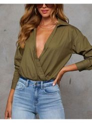 Milan Kiss Bluzka w kolorze khaki rozmiar: S. Brązowe bluzki damskie Milan Kiss, s, bez wzorów, bez kołnierzyka, bez ramiączek. Za 117.73 zł.