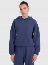 BLUZA DAMSKA DRESOWA 4F Z DZIANINY O SPLOCIE WAFLOWYM TSWSF1847 KOLOR NIEBIESKI. Niebieskie bluzy damskie 4F, l, bez wzorów, z dresówki, bez kaptura. Za 99.63 zł.