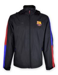 Two czarna kurtka w paski z Barçy. Czarne kurtki damskie FC BARCELONA, l, bez wzorów, z materiału, bez kaptura. Za 289.90 zł.