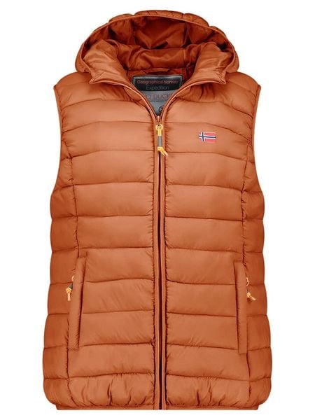 Geographical Norway Kamizelka pikowana "Vatikolor" w kolorze jasnobrązowym rozmiar: XXL. Brązowe kamizelki damskie Geographical Norway, xxl, bez wzorów, bez kaptura. Za 113.90 zł.