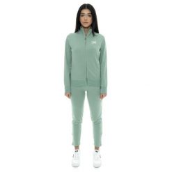 Bluza z bawełna z zamek błyskawiczny na co dzień. Zielone bluzy damskie LEONE 1947 APPAREL, bez wzorów, z bawełny, bez kaptura. W wyprzedaży za 191.56 zł.