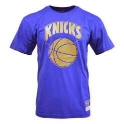 Koszulka New York Knicks. Niebieskie koszulki damskie Mitchell & Ness, bez wzorów, bez kołnierzyka, bez ramiączek. Za 218.50 zł.