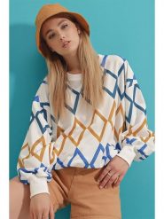 Happiness Istanbul Bluza w kolorze białym rozmiar: L. Białe bluzy damskie Happiness Istanbul, l, bez wzorów, bez kaptura. Za 65.99 zł.