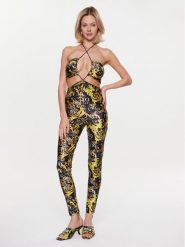 Versace Jeans Couture Kombinezon 74HAN000 Czarny Slim Fit. Czarne sukienki damskie Versace Jeans Couture, bez wzorów, z jeansu, bez ramiączek. Za 819.99 zł.