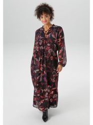 Aniston Sukienka w kolorze czarno-różowym rozmiar: 50. Czarne sukienki damskie Aniston, bez wzorów, bez ramiączek. Za 87.40 zł.