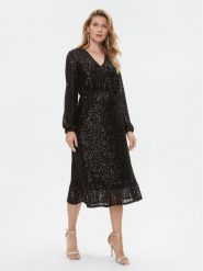 TWINSET Sukienka koktajlowa 232TT2280 Czarny Regular Fit. Czarne sukienki damskie Twinset, bez wzorów, z syntetyku, wizytowe, bez ramiączek. Za 1,619.00 zł.