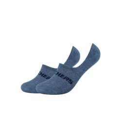Skarpetki sportowe dla dorosłych 2PPK Mesh Ventilation Footies Socks. Niebieskie skarpetki damskie Skechers, bez wzorów, z bawełny. Za 29.99 zł.