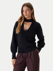 Guess Sweter W5BR92 Z3BJ0 Czarny Relaxed Fit. Czarne swetry klasyczne damskie Guess, l, z syntetyku, bez kołnierzyka. Za 304.50 zł.