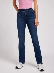 Lee Dżinsy - Slim fit - w kolorze granatowym rozmiar: W34/L33. Niebieskie jeansy damskie Lee, z podwyższonym stanem. Za 149.31 zł.