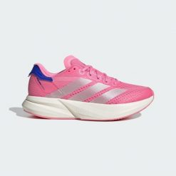 Buty Duramo Speed 2 Running. Białe obuwie sportowe damskie Adidas, z materiału, bez zapięcia, do biegania. Za 419.00 zł.