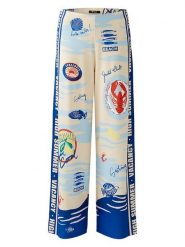 Miss Lagotte Spodnie w kolorze biało-niebieskim rozmiar: 36. Białe spodnie materiałowe damskie Miss Lagotte, bez wzorów, z materiału. Za 131.43 zł.