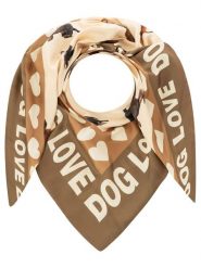 Zwillingsherz Chusta trójkątna "Dog Love" w kolorze jasnobrązowo-beżowym - 138 x 68 cm rozmiar: onesize. Brązowe chusty damskie Zwillingsherz, bez wzorów, z materiału. Za 100.52 zł.