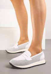 Białe Skórzane Półbuty Mokasyny Aroti. Białe mokasyny damskie Born2be, z jeansu, bez obcasa. Za 209.99 zł.