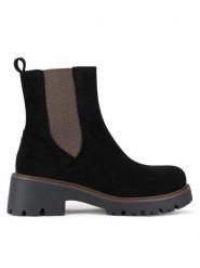 Clara Barson Botki CEO-WS6381-01 Czarny. Czarne botki damskie Clara Barson, z materiału, bez obcasa, na płaskiej podeszwie, bez zapięcia. Za 149.99 zł.