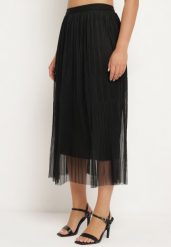 Czarna Tiulowa Spódnica z Elastyczną Gumką w Talii Rissayne. Czarne spódnice damskie Born2be, na co dzień, l, bez wzorów, z jeansu, midi. Za 64.99 zł.