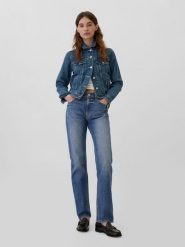 GAP Dżinsy - Straight fit - w kolorze niebieskim rozmiar: W33. Niebieskie jeansy damskie GAP, z podwyższonym stanem. Za 159.95 zł.